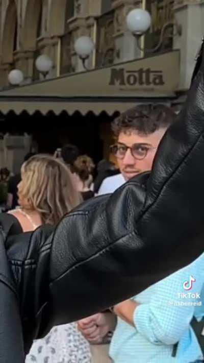 Breaking spaghetti in public