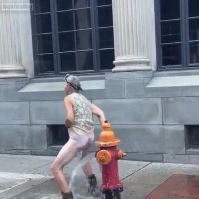 Granny In Heat Cooling Off