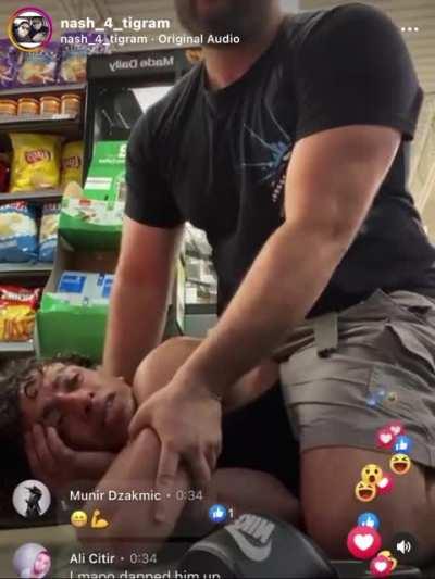 Jiu jitsu black belt Idriz Redzovic stops a man who attacked a store employee and turns him into a pretzel until cops show up