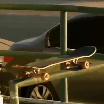 Jumping onto the skateboard