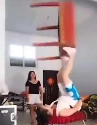 The way she spins the table with her leg is mind-boggling