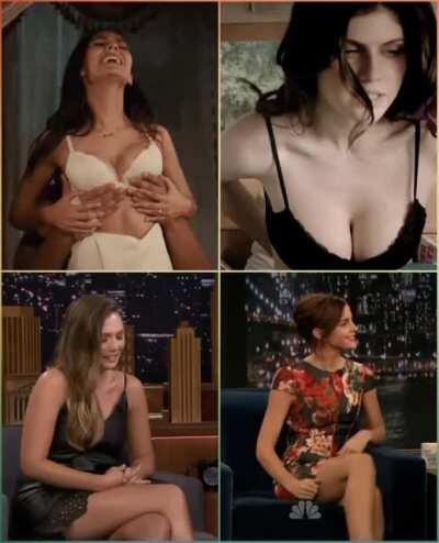 Top 4 Boobs vs Legs: Team 1 (Victoria Justice, Alexandra Daddario) vs Team 2 (Elizabeth Olsen, Emma Watson)