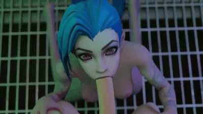 Jinx Gives a Sloppy BJ (thecount)