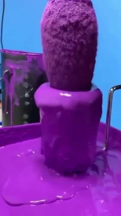 Removing the majority of paint from the roller