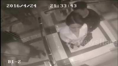 Girl knocks out guy that was harassing her