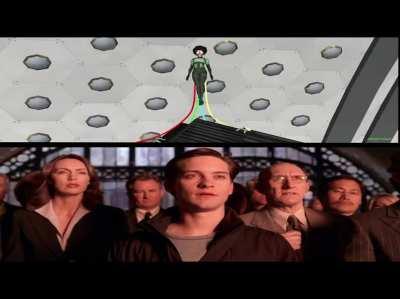 I was looking through Spider-Verse cut content and this scene looks very, uh, similar...