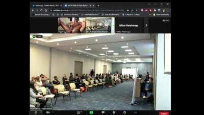 (NSFW) Unknown guy raids meeting through Zoom and streams black man (Dreamybull) ejaculating.