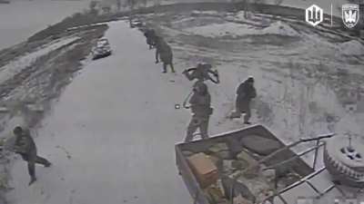 Ukrainian FPV drones attacks Russian troops moving near Pokrovsk in the Donetsk region.