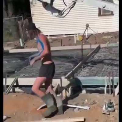 man fights paint, turns smurf