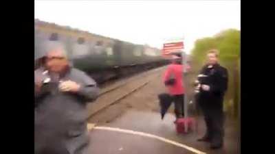 Trainspotter Almost Killed by High Speed Train..........