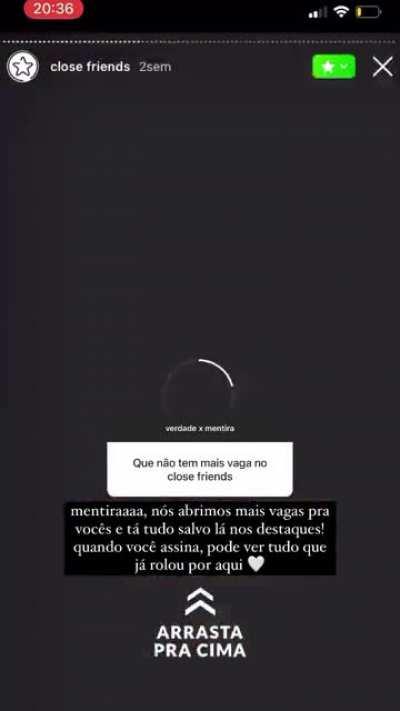 Vídeo postado no story's