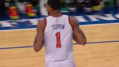 [Highlight] Obi Toppin with the block on one end, and the contested Eastbay on the other