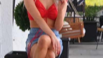 cute blonde with dirty knees