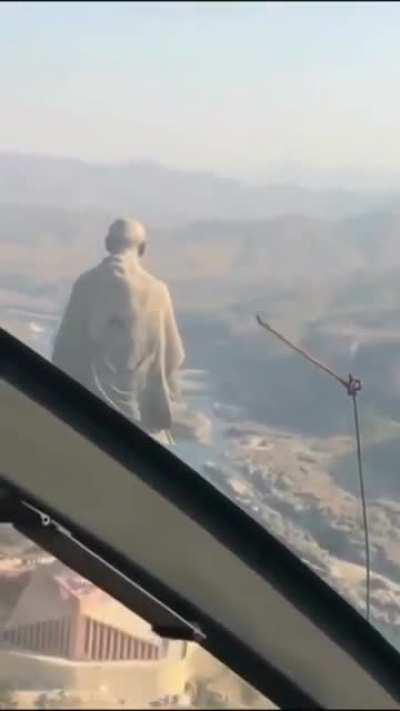 The World’s tallest statue, seen from an airplane.