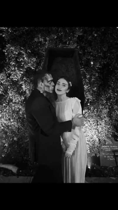 Grace as The Bride of Frankenstein for Halloween