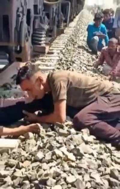 Guy still alive after being cut in half by train🚂