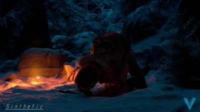 Lara and the wolf (Sinthetic, The Vice) [Tomb Raider]