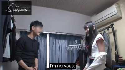 CHN-194: Selling Love for the First Time 101 - Umi Yatsugake | On just her second feature, three lucky bastards enjoy her innocence at home. | EroJapanese.com - The Largest Catalog of JAV with English Subtitles