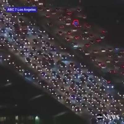 Huge traffic in LA during Thanksgiving, back in 2016