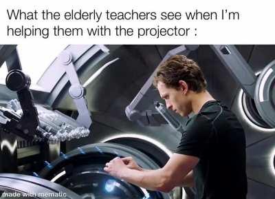 You take care of the projector I’ll take care of the slide