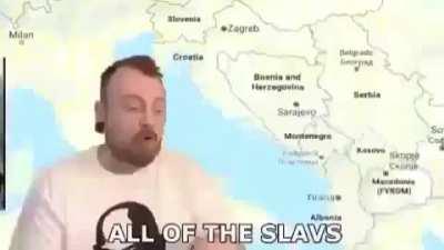 man describing the world