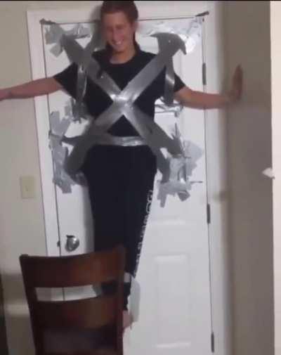 WCGW taping myself at the door