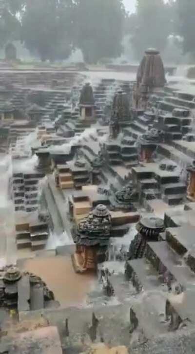 Monsoon rains being captured at the Modhera Sun Temple in Gujarat