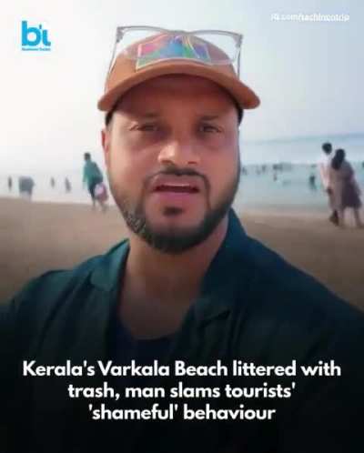 A travel blogger was left thoroughly disappointed during his visit to Kerala’s popular Varkala Beach after finding the shoreline and cliff areas strewn with garbage that is done by tourists