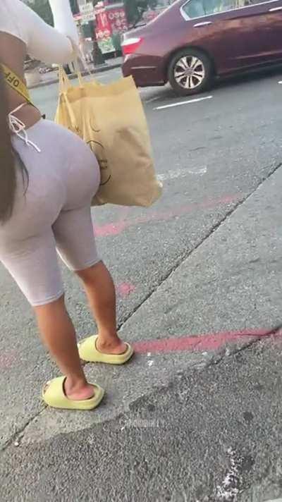 Big Swollen Ass Outside in the City