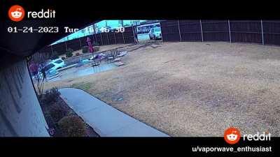 Toyota 4-Runner crashes into a fence and ends up in a pool