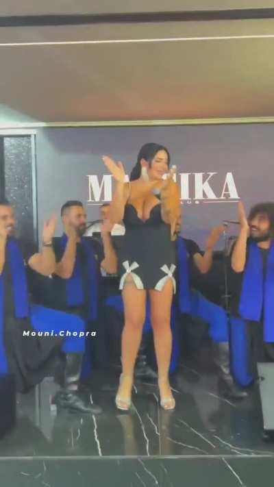 Girgeous Black Double FrontSlit Dress