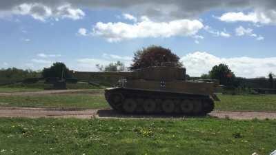 The only working Tiger left in the world. I saw it last year at Bovington. It is surprisingly quiet; at least half that of the allied tanks. Love the presence they bring to BFV; the seemingly invisibility you have driving one or the fear of seeing an enem