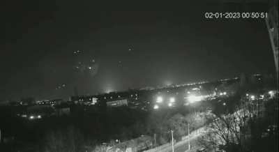 Air defences of Kyiv fighting off Iranian drone swarm attack 01/02/23
