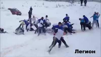 Russian Hooligan fight