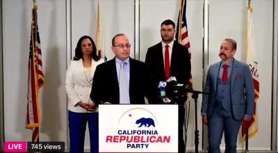 Things not going great to start the presser for the California Republican Party lawsuit against Prop. 50