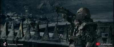 Very short excerpt from a 3 mn meme mashup film. A diversion of the song of Edith Piaf and Louis Armstrong where LOTR sing their love for the Ring which makes them see La Vie En Rose :-)