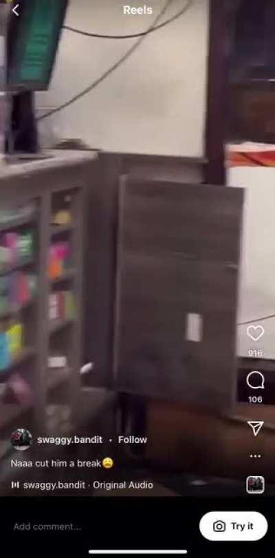 Guy has a mental breakdown because he thinks he’s being ran down on 🤕