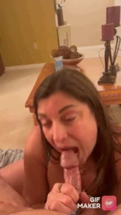 Giving daddy his night time blowjob