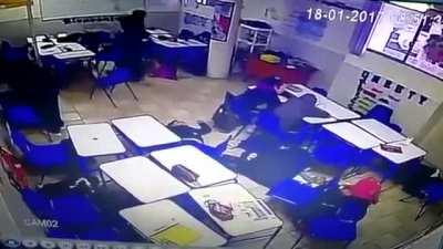 CCTV Footage of a 15 year old opening fire on his class in Monterrey, Mexico in 2017 2 Died (Including the shooter) and 3 injured
