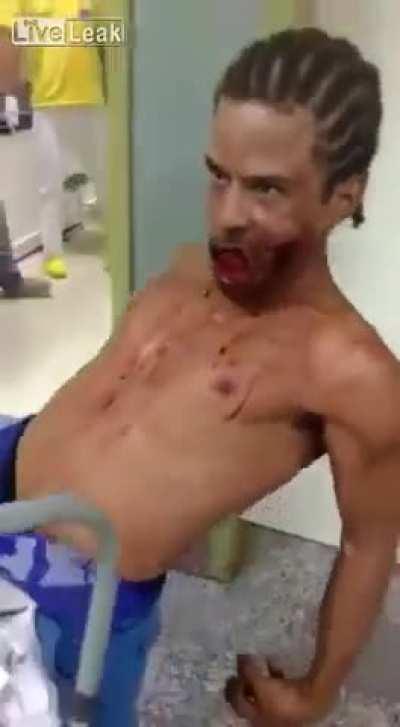 Man goes cyberpsycho in a hospital