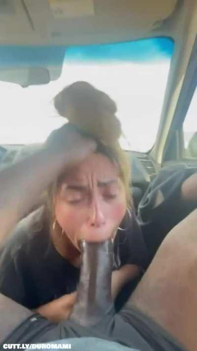 choking on BBC in the car