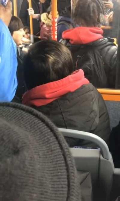 No one will give her a seat