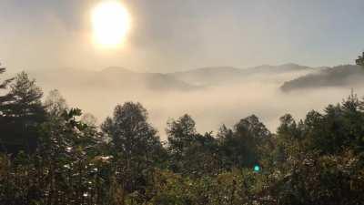 I captured the sunrise a few years ago while staying in a cabin in the north Georgia mountains. Iphone X