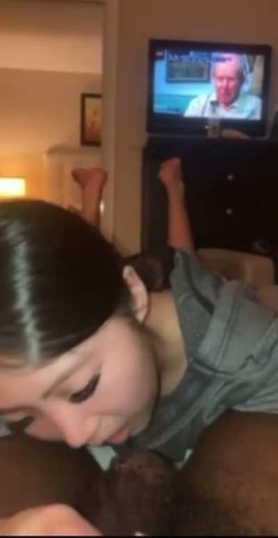 Asian thottie in training tries her best to fit anything in her mouth.