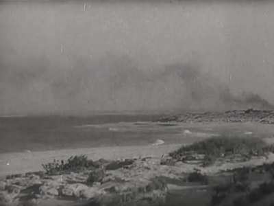 Allied shipping engaged by 88mm Flak guns during Operation Agreement in 1942