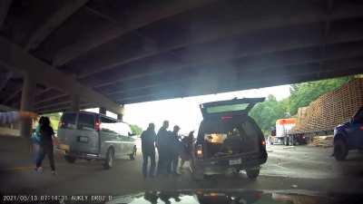 Witnessed a car crash yesterday and other drivers rushed to help remove the driver and passenger from the burning car. Everyone survived the crash.