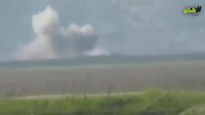 Opposition ATGM strike destroys a moving SAA technical mounted with ZU-23-2 autocannon on the Jabal al-Qalaa front - Latakia Governorate, Syria. Jun 29, 2019