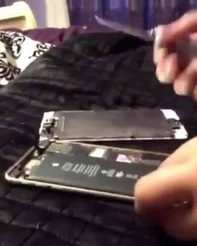 Surgery on a phone battery