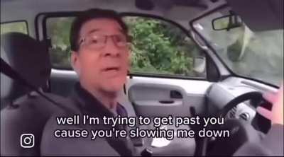 Van tries a dangerous overtake on a biker, gets taught a lesson (which I doubt he learned)