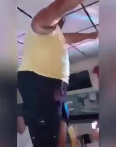 Climbing on a wooden bar